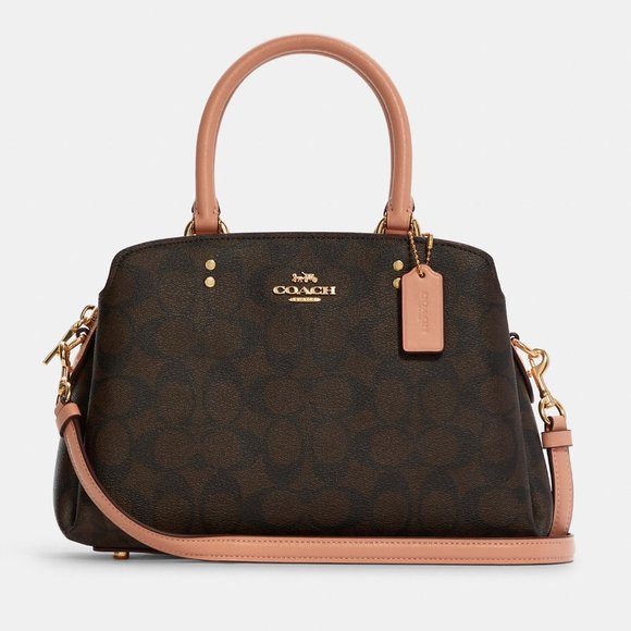 Coach Handbags - NEW Coach Katy Satchel in Signature Canvas & Shell Pink